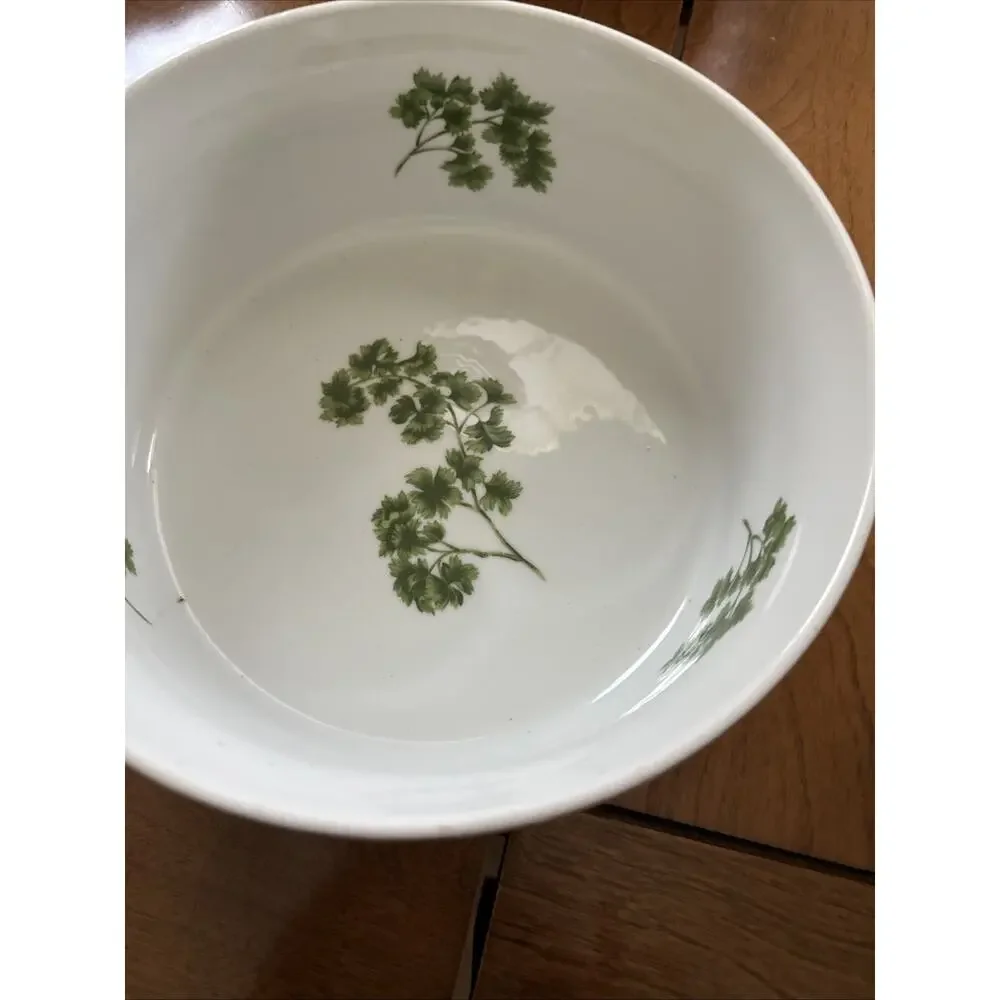 Vintage Andrea by Sadek Ceramic Parsley 7” Souffle Oven to Table Cookware‎